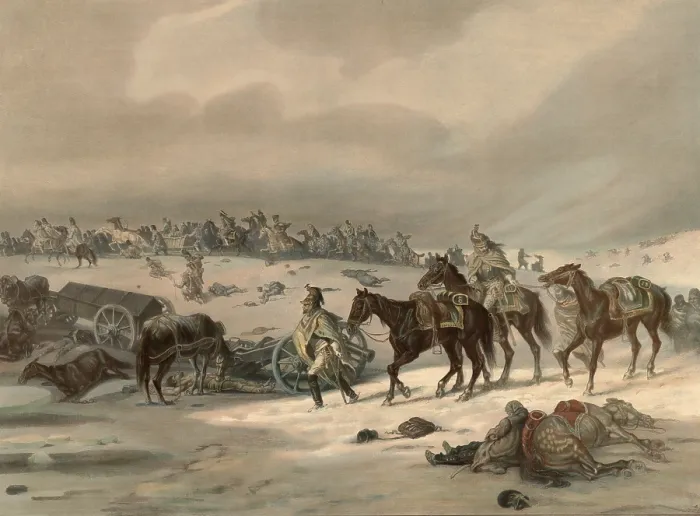 Framed Print : Napoleon's army retreat from Russia