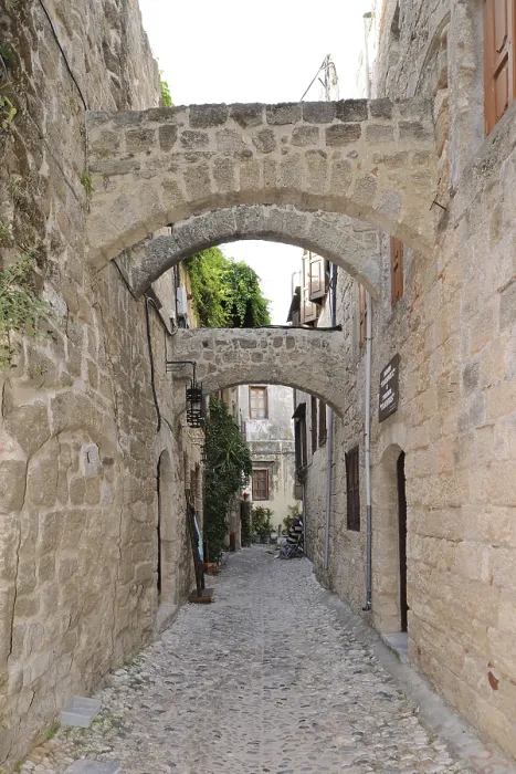 Framed Print : Narrow streets in the historic town centre