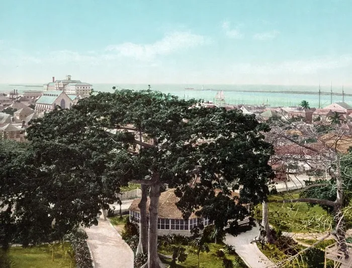 Framed Print : Nassau harbour, Bahamas, 1890, Historic Framed Print : Nassau harbour, Bahamas, 1890, Historic