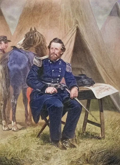 Framed Print : Nathaniel Lyon 1818 to 1961, Union Brigadier General killed at the Battle of Wilsons Creek