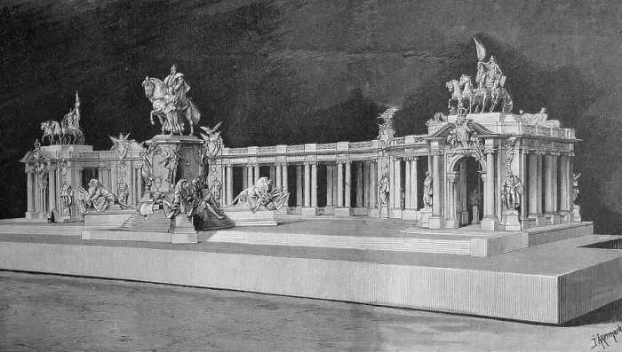 Framed Print : National Memorial to Kaiser Wilhelm I by Reinhold Begas in Berlin