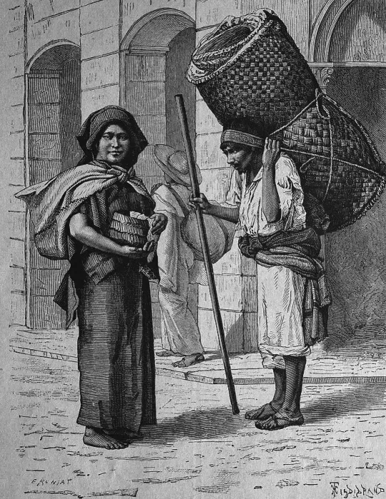 Framed Print : Native American Tortillera and a matt merchant in Mexico