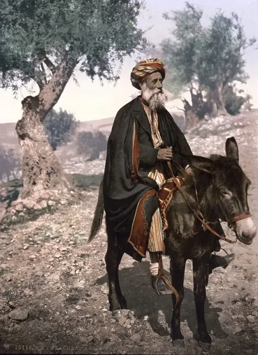 Framed Print : Native of Bethlehem on his donkey