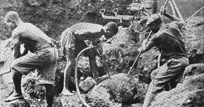 Framed Print : Native Cameroonian workers with modern tools Framed Print : Native Cameroonian workers with modern tools