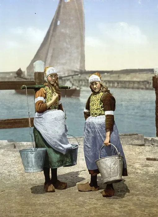 Framed Print : Native girls, Marken Island, Holland