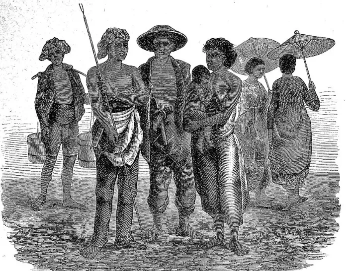 Framed Print : Natives of lower tribes on the island of Java