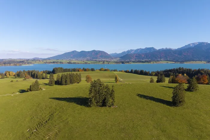 Framed Print : Natural landscape with Lake Forggensee