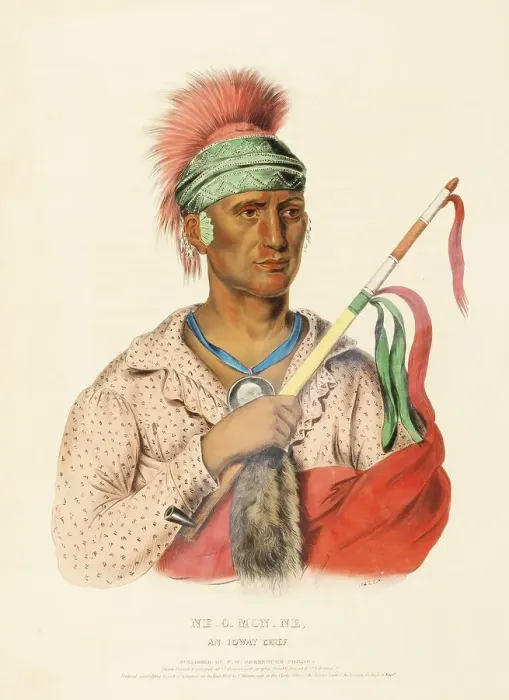Framed Print : Ne-O-Mon-Ne, An Ioway Chief (1838)