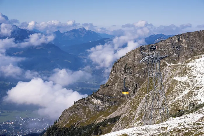 Framed Print : Nebelhornbahn, 828m, 2224m, Oberstdorf