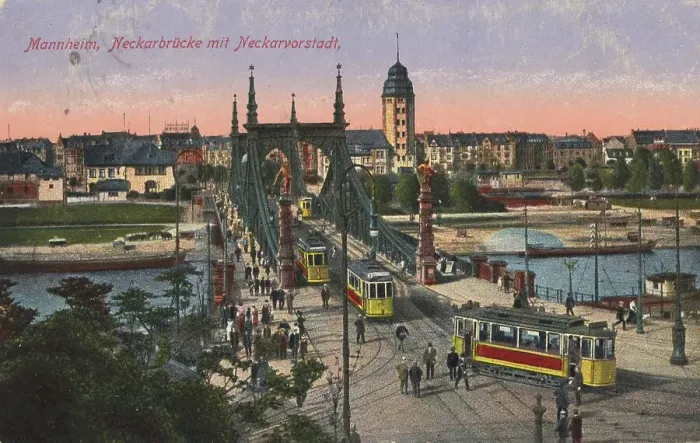 Framed Print : Neckar bridge in Mannheim, Baden-Wuerttemberg Framed Print : Neckar bridge in Mannheim, Baden-Wuerttemberg