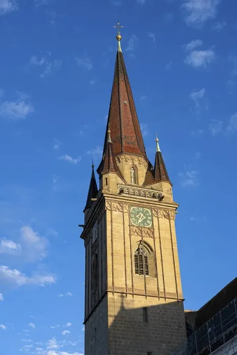 Framed Print : The neo-Gothic Minster Tower in the old town of Radolfzell Framed Print : The neo-Gothic Minster Tower in the old town of Radolfzell