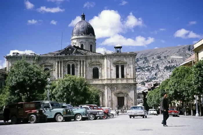 Framed Print : Neoclassical architecture of the cathedral built in 1835, Plaza Murillo, La Paz, Bolivia, South America, 1962, South America