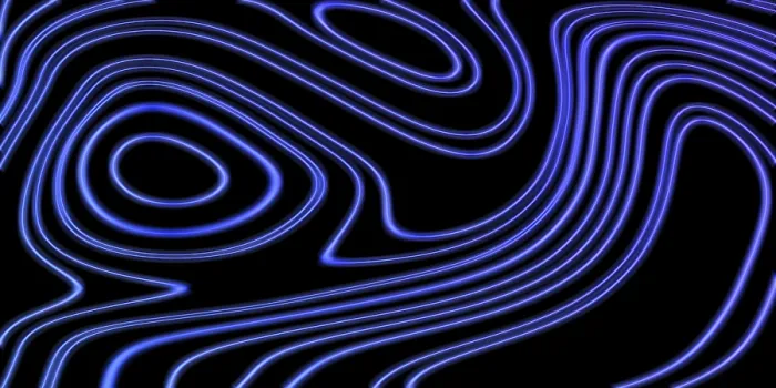 Framed Print : Neon Glow violet lines on a dark background