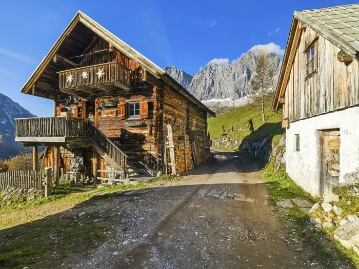 Framed Print : Neustattalm am Dachstein, alpine pasture