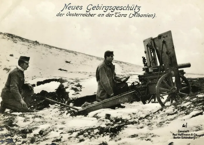 Framed Print : New Austrian mountain gun on the Tara Albania