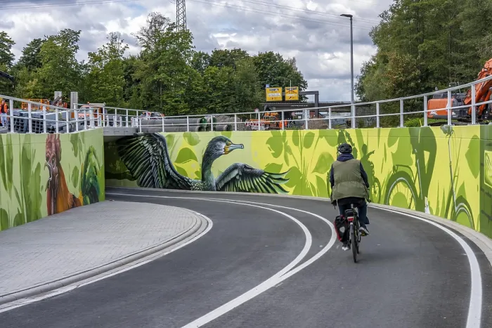 Framed Print : New bicycle tunnel at the junction of the B51 and Warendorfer StraBe Framed Print : New bicycle tunnel at the junction of the B51 and Warendorfer StraBe