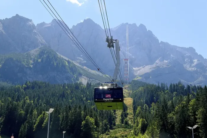 Framed Print : New cable car to the Zugspitze from the Eibsee lake Framed Print : New cable car to the Zugspitze from the Eibsee lake
