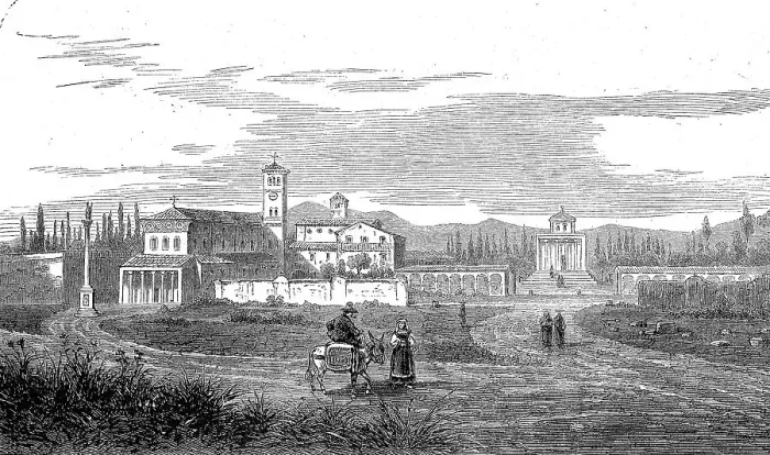 Framed Print : The New Cemetery, Campo Santo, in 1869 in Rome