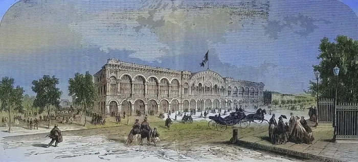 Framed Print : The new central station in Turin in 1869 Framed Print : The new central station in Turin in 1869