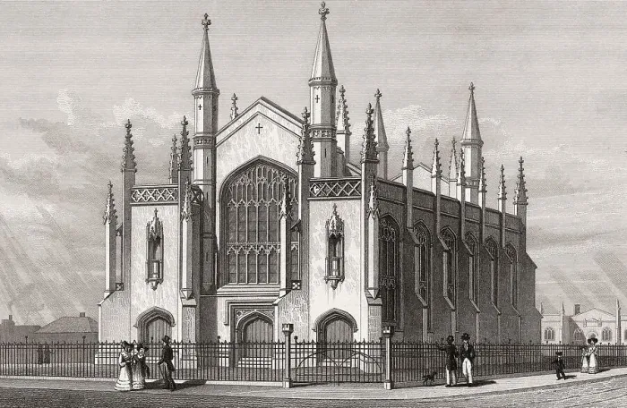 Framed Print : New Church Stepney, London, illustration by Th