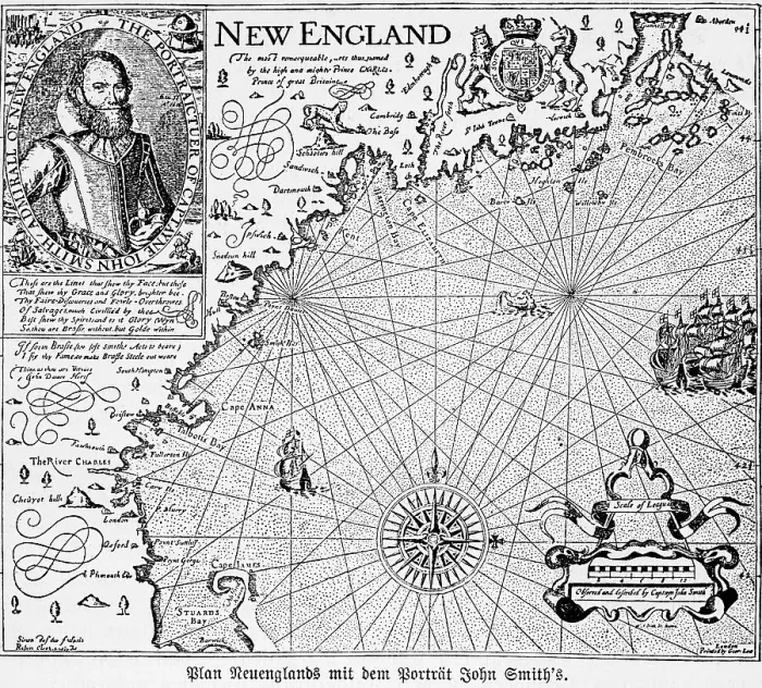 Framed Print : New England, cartographer John Smith Framed Print : New England, cartographer John Smith