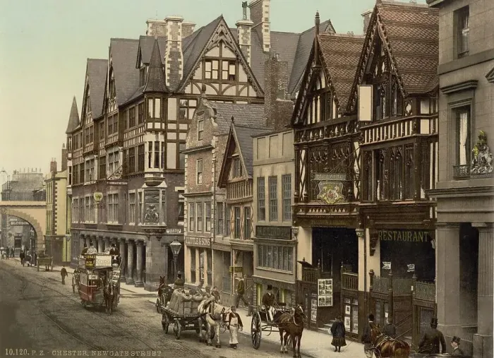 Framed Print : New Gate street in Chester, city in the North West of England