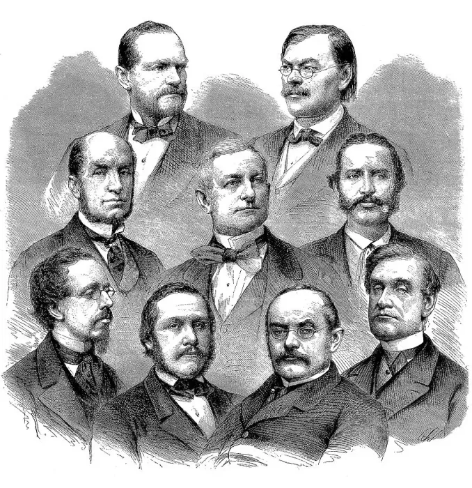 Framed Print : The new government of Cisleithania in 1869