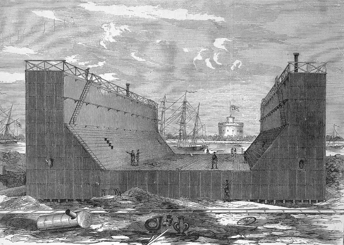 Framed Print : The new iron dock, 1869, of the German Navy Framed Print : The new iron dock, 1869, of the German Navy