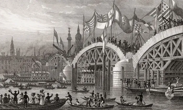 Framed Print : New London Bridge, with the Lord Mayor's Procession 1827