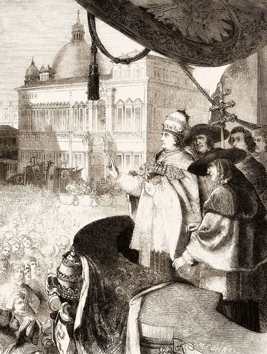 Framed Print : The new pope emerging onto the balcony to the adulation of the crowd