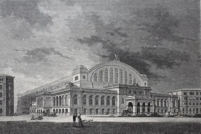 Framed Print : The new railway station Anhalt at Berlin