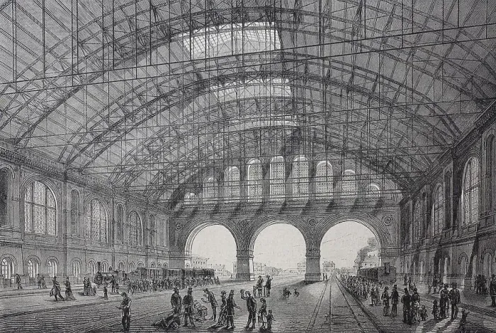 Framed Print : The new railway station Anhalt at Berlin