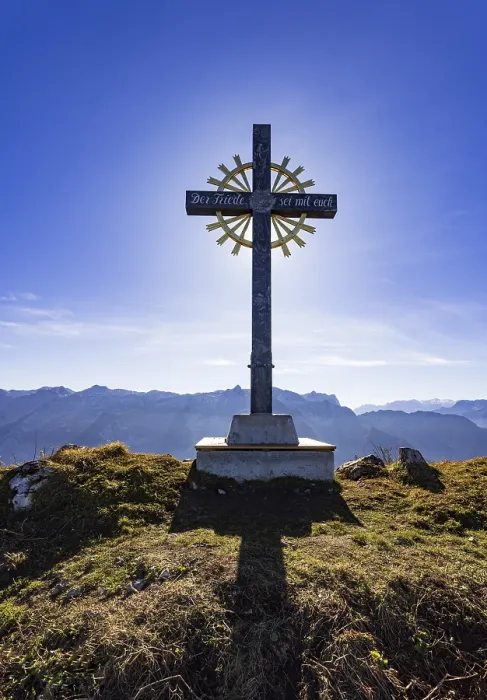 Framed Print : New summit cross, Schwarzer Berg Framed Print : New summit cross, Schwarzer Berg