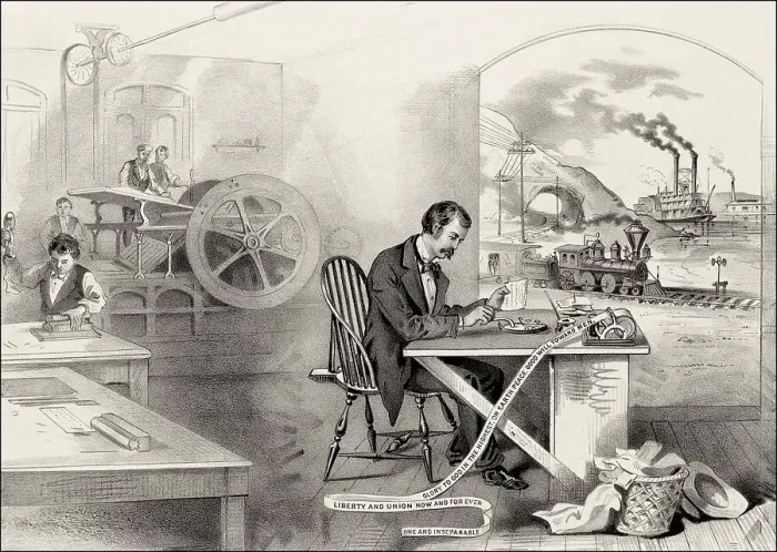 Framed Print : New technology, late 19th century Framed Print : New technology, late 19th century