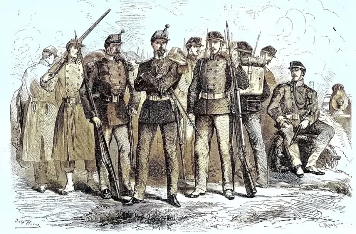 Framed Print : The New Uniforms of the Mobile National Guard and Army