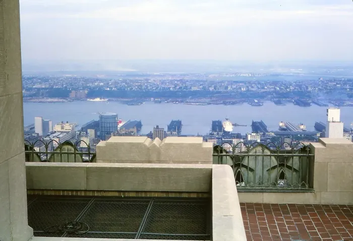Framed Print : New York in 1966, Manhattan, view from the RCA Building to the Hudson River