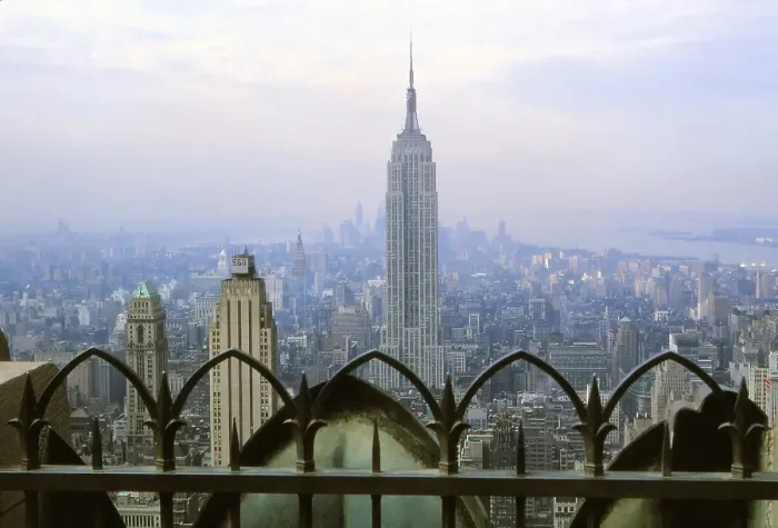 Framed Print : New York in 1966, view from the RCA Building to the Empire State Building Framed Print : New York in 1966, view from the RCA Building to the Empire State Building