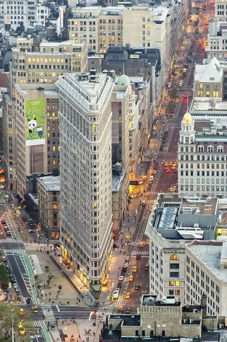 Framed Print : New York. Manhattan. Aerial view at dusk