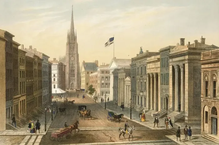 Framed Print : New York, Wall Street, 1850, America