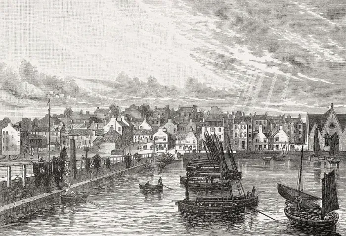 Framed Print : Newhaven, from the Pier, Edinburgh