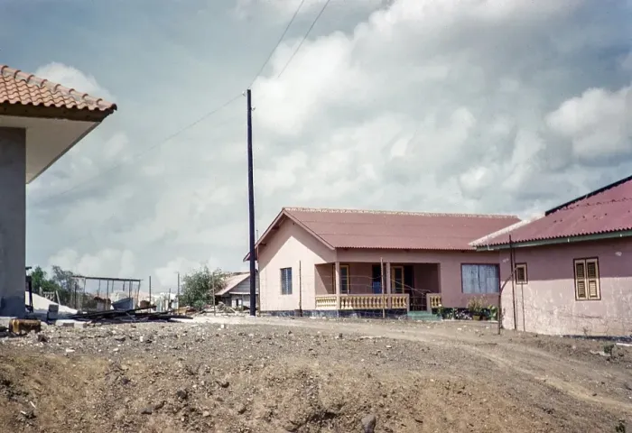 Framed Print : Newly built housing for workers, Willemstad, Curacao, Dutch Caribbean, early 1960s, South America