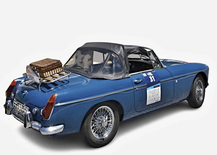Framed Print : Very nice classic, the MG Roadster in blue