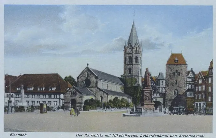 Framed Print : Nicolai Church, Luther Monument and Doctors Monument in Eisenach
