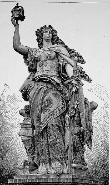 Framed Print : The Niederwald Monument is a monument in the Niederwald Landscape Park near Ruedesheim am Rhein in Hesse