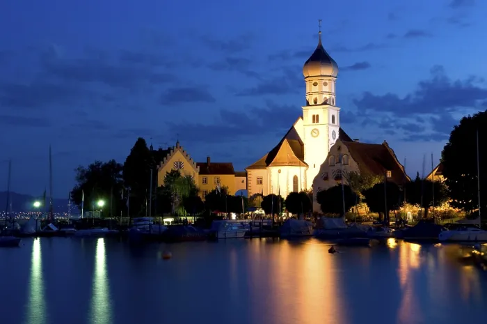 Framed Print : Night shot of Wasserburg on Lake Constance Framed Print : Night shot of Wasserburg on Lake Constance