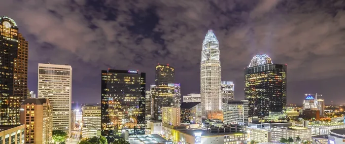 Framed Print : Night view scenes around charlotte north carolina