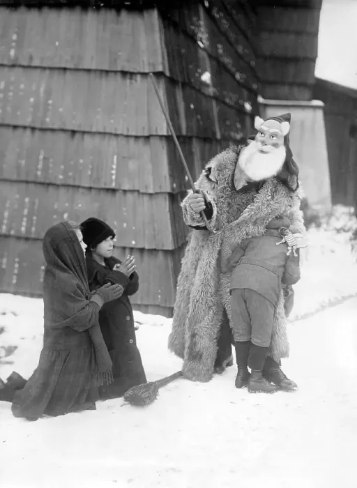 Framed Print : Nikolaus punishes children ca. 1930