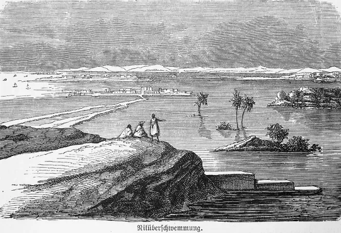 Framed Print : Nile, flood, precipitation, landscape