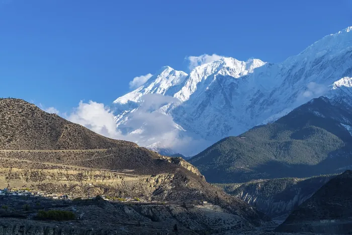 Framed Print : Nilgiri mountain, Jomsom, Nepal, Asia
