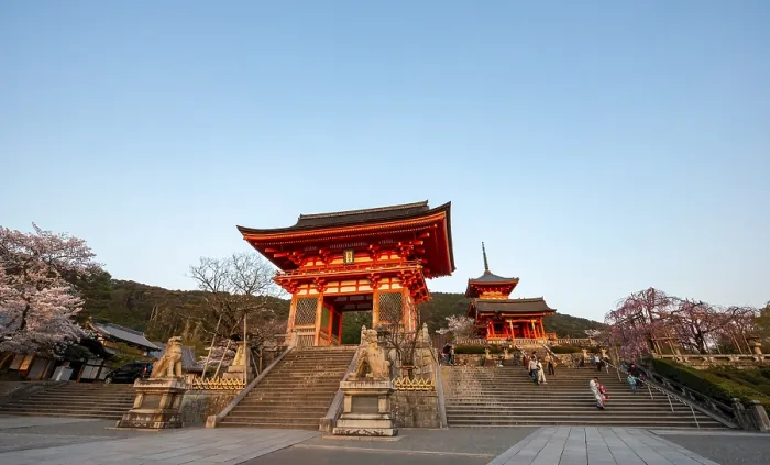 Framed Print : Niomon and Nishimon gates at the entrance of Kiyomizu-dera Temple